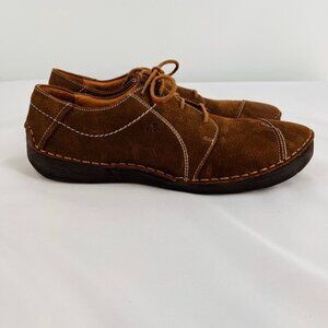 Josef Seibel Women's Fergey 20 Sneaker Size 41 US 10 Brown Suede  Tie Close